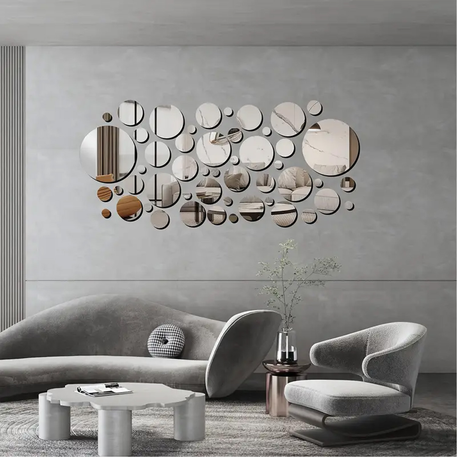 Home Theater Bathroom - 32 PCs 3D Acrylic Mirror Wall