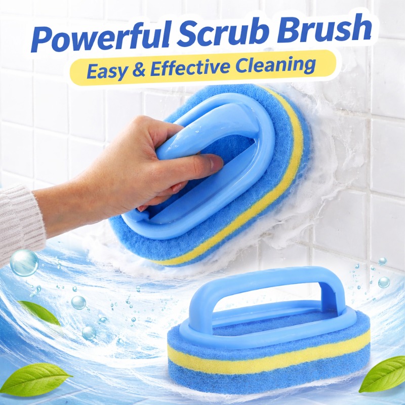 Home Bathroom Model - Household Cleaning Brush with Handle Dish