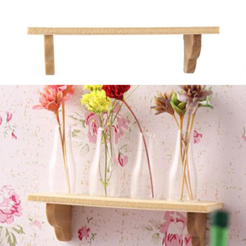 Home Bathroom Model - 1pcs 1:12 Dollhouse Wood Wall Shelf