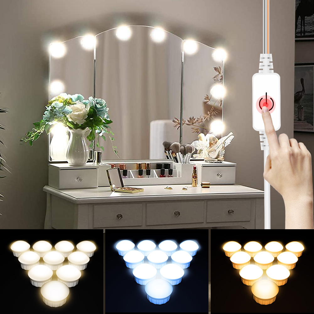 Home Theater Bathroom - LED Mirror Light USB Dressing Table