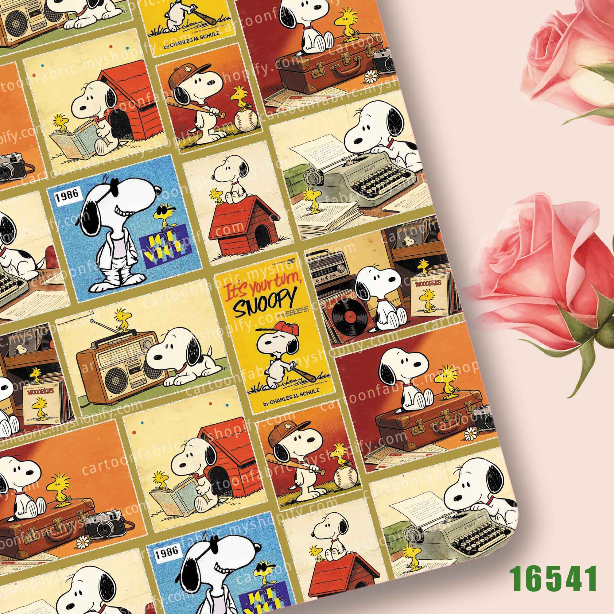 Home Bathroom Model - TAKARA TOMY Snoopy Fabric140x50CM Cartoon Printed