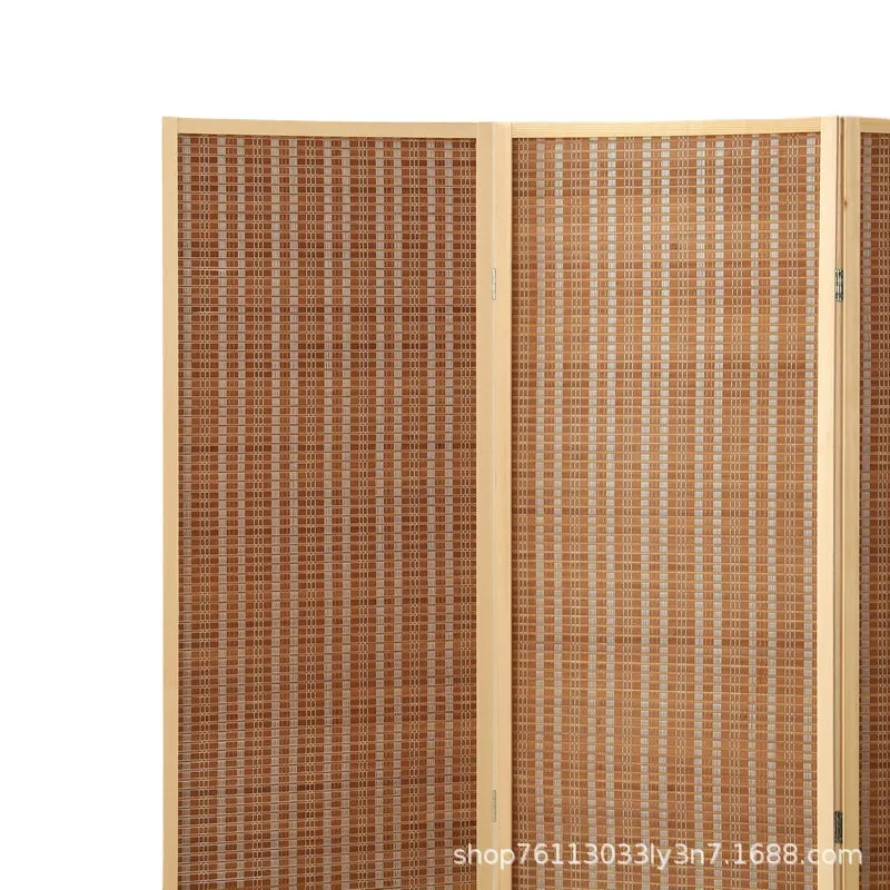 Home Bathroom Partition - Bamboo Folding Screen Room Divider Portable
