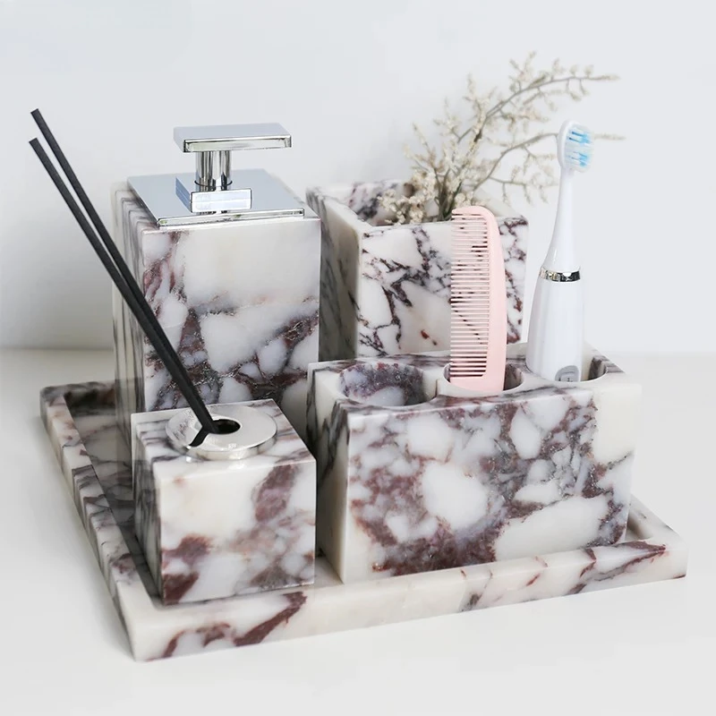 Luxury Natural Marble Tray, To - Bath Caddy Tray recension och pris