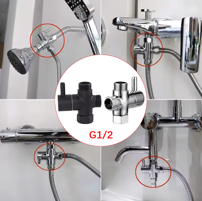 Black Silver 3 Way T-Adapter D - Home Bathroom Faucets recension och pris