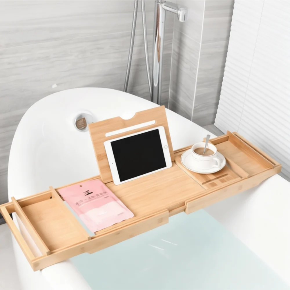 Luxury Adjustable Bathtub Cadd - Bath Caddy Tray recension och pris