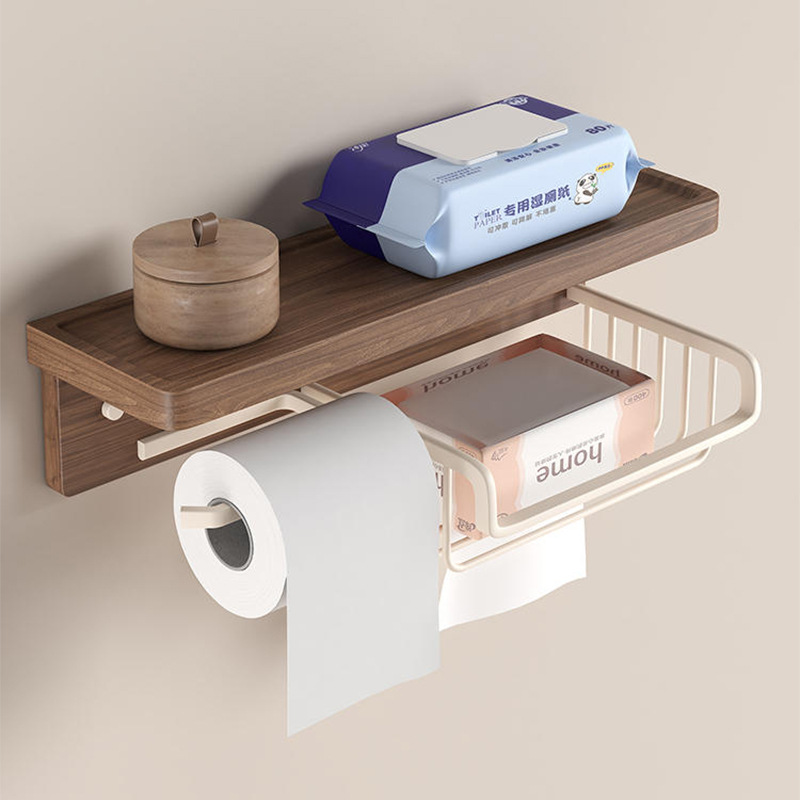 Walnut Wall Mount Tissue Holde - Toilet Paper Holder recension och pris