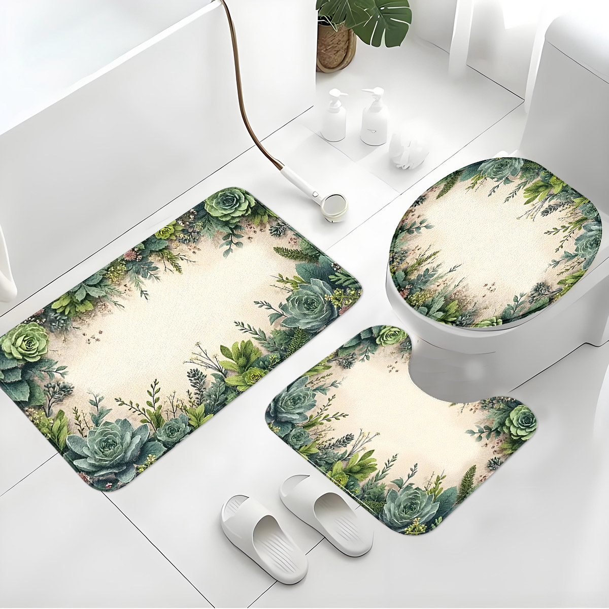 Retro Succulent Bathroom Three - Zara Home Bathroom Rug recension och pris