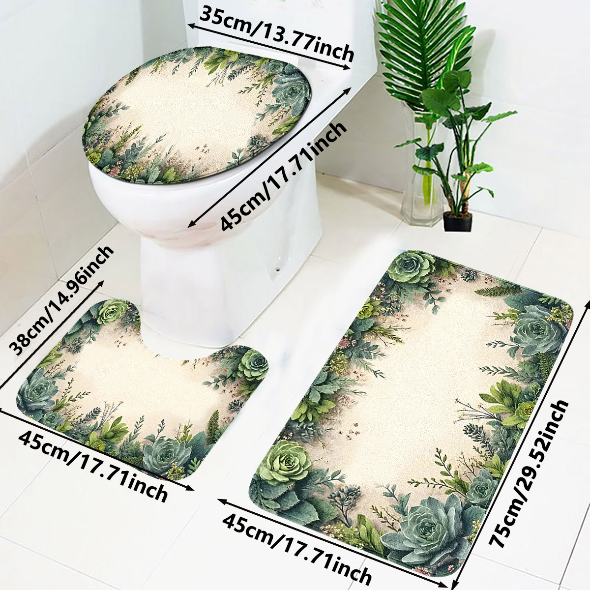 Retro Succulent Bathroom Three - Zara Home Bathroom Rug recension och pris