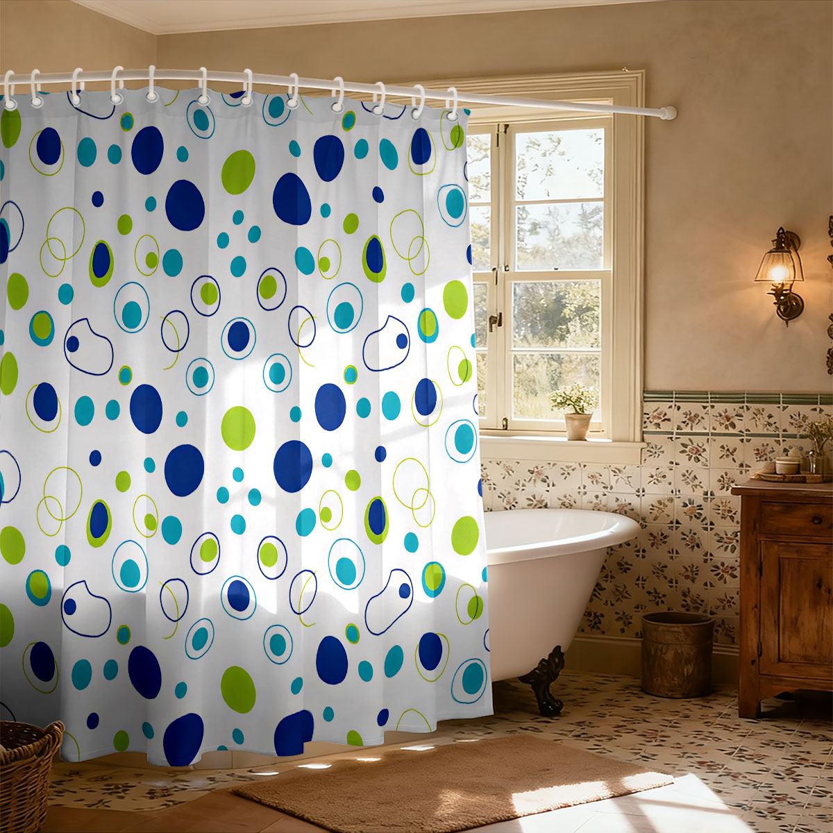 1pc Color Origin Printed Showe - Home Bathroom Partition recension och pris
