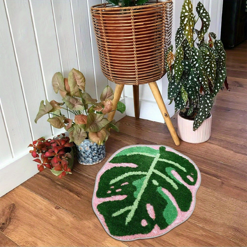 VIKAMA Pink Tropical Leaf Plus - Zara Home Bathroom Rug recension och pris