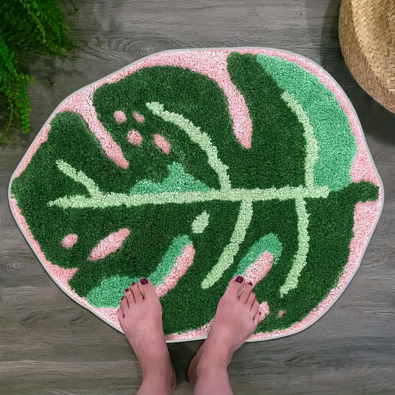 VIKAMA Pink Tropical Leaf Plus - Zara Home Bathroom Rug recension och pris