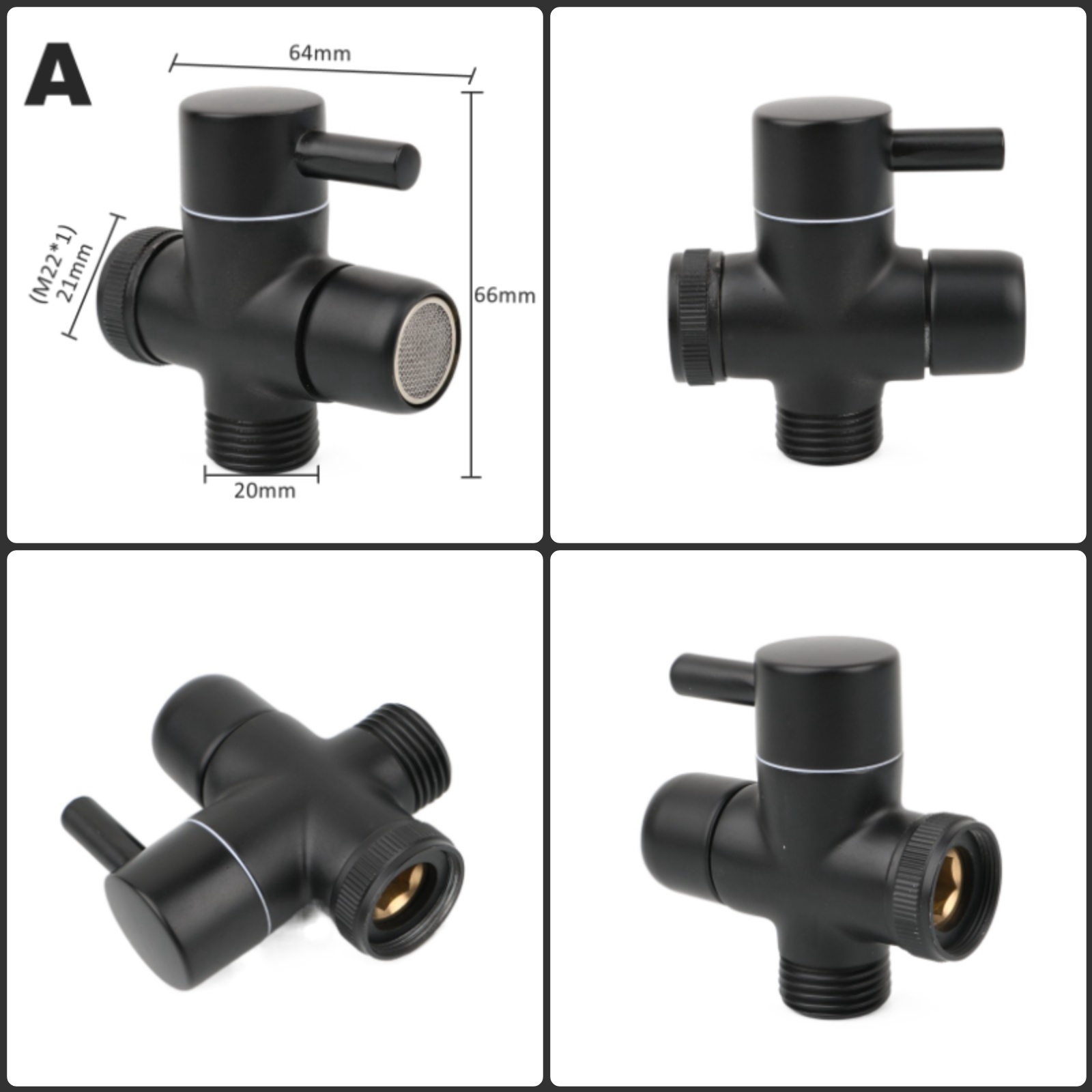 Black Brass Shower Arm Adapter - Home Bathroom Faucets recension och pris