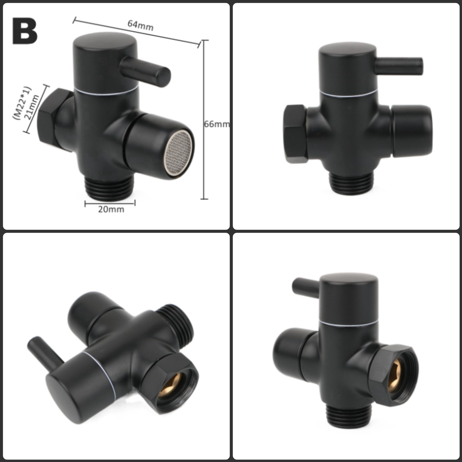Black Brass Shower Arm Adapter - Home Bathroom Faucets recension och pris