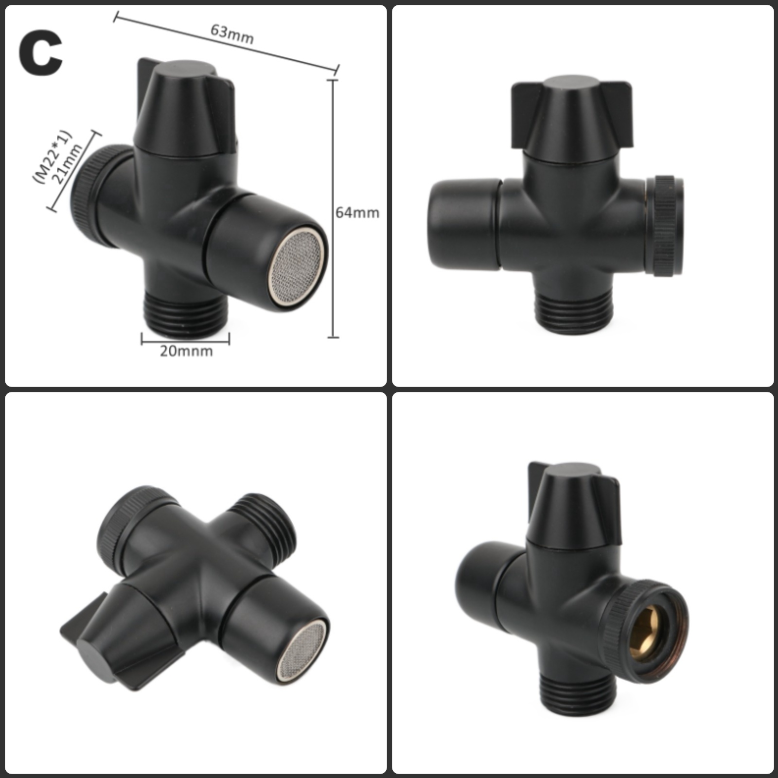 Black Brass Shower Arm Adapter - Home Bathroom Faucets recension och pris