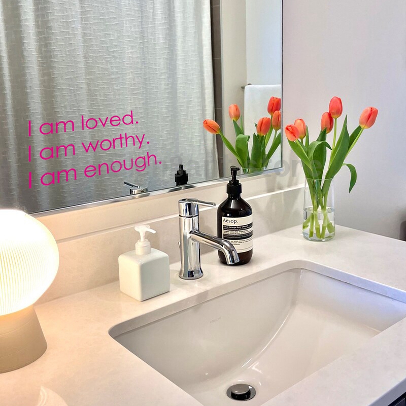 I Am Loved Worthy Enough Mirro - Home Theater Bathroom recension och pris